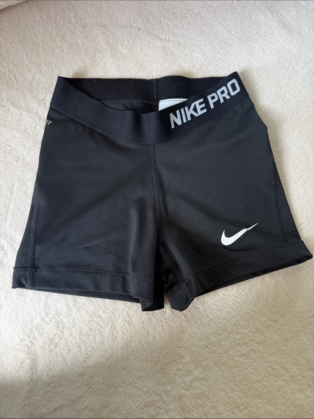 Nike Black Women's Pro Bike Shorts with White Swoosh